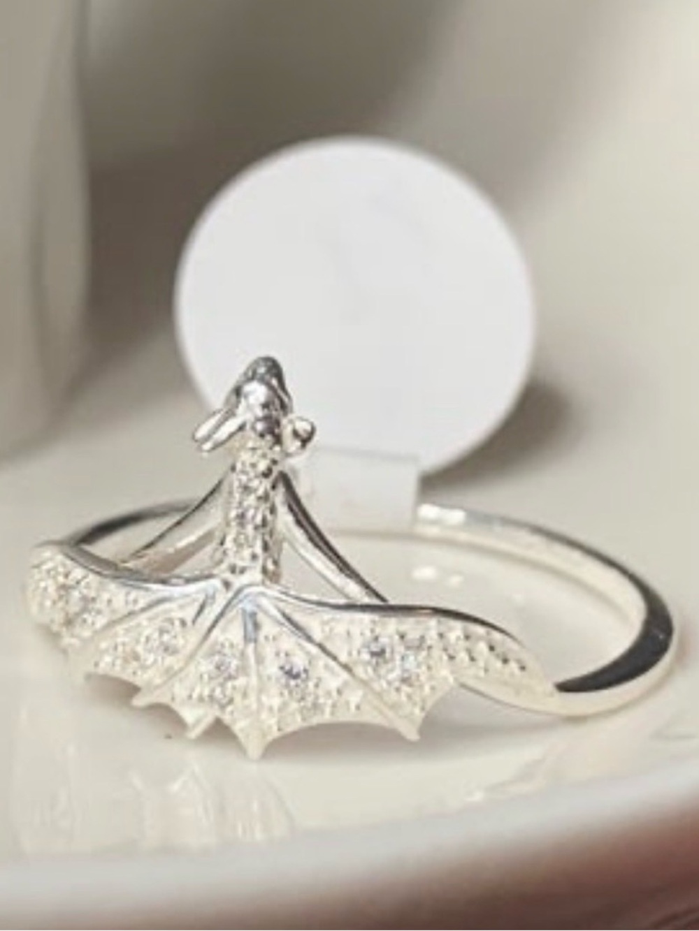Fragrant Jewels Snow Dragon Satin Ring - Size 10